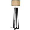 Lampadaires Tosel Lampadaire colonne bois noir et paille Noir Unique. . Maison & D&eacute;co > Lampadaires.