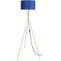 Lampadaires Tosel Lampadaire tr&eacute;pied m&eacute;tal or et bleu Dor&eacute; Unique. . Maison & D&eacute;co > Lampadaires.