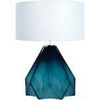 Lampes de bureau Tosel Lampe de salon g&eacute;om&eacute;trique verre p&eacute;trole et blanc Bleu Unique. . Maison & D&eacute;co > Lampes de bureau.