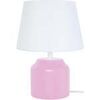 Lampes de bureau Tosel Lampe de chevet cylindrique bois rose et blanc Rose Unique. . Maison & D&eacute;co > Lampes de bureau.