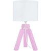 Lampes de bureau Tosel Lampe de chevet tr&eacute;pied bois rose et blanc Rose Unique. . Maison & D&eacute;co > Lampes de bureau.