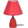 Lampes de bureau Tosel Lampe de chevet conique bois rouge Rouge Unique. . Maison & D&eacute;co > Lampes de bureau.