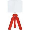 Lampes de bureau Tosel Lampe de chevet tr&eacute;pied bois rouge et blanc Rouge Unique. . Maison & D&eacute;co > Lampes de bureau.