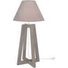 Lampes de bureau Tosel Lampe de chevet colonne bois taupe Unique. . Maison & D&eacute;co > Lampes de bureau.