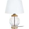 Lampes de bureau Tosel Lampe a poser carr&eacute; verre transparent et blanc Unique. . Maison & D&eacute;co > Lampes de bureau.