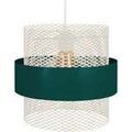 Lustres, suspensions et plafonniers Tosel Suspension cylindrique m&eacute;tal vert et blanc Vert Unique. . Maison & D&eacute;co > Lustres, suspensions et plafonniers.