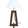 Lampes de bureau Tosel Lampe de chevet colonne bois wangu&eacute; et blanc Marron Unique. . Maison & D&eacute;co > Lampes de bureau.