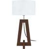Lampes de bureau Tosel Lampe de chevet colonne bois wangu&eacute; et blanc Marron Unique. . Maison & D&eacute;co > Lampes de bureau.