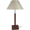 Lampes de bureau Tosel Lampe a poser droit bois wangu&eacute; et cr&egrave;me Marron Unique. . Maison & D&eacute;co > Lampes de bureau.
