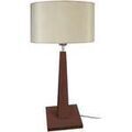 Luminaire sur Grenoble : Lampes de bureau Tosel Lampe a poser droit bois wangu&eacute; et cr&egrave;me Marron Unique. . Maison & D&eacute;co > Lampes de bureau.