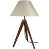 Lampes de bureau Tosel Lampe de chevet tr&eacute;pied bois wangu&eacute; et cr&egrave;me Marron Unique. . Maison & D&eacute;co > Lampes de bureau.