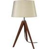 Lampes de bureau Tosel Lampe de chevet tr&eacute;pied bois wangu&eacute; et cr&egrave;me Marron Unique. . Maison & D&eacute;co > Lampes de bureau.