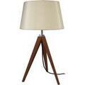 Luminaire sur Grenoble : Lampes de bureau Tosel Lampe de chevet tr&eacute;pied bois wangu&eacute; et cr&egrave;me Marron Unique. . Maison & D&eacute;co > Lampes de bureau.