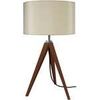 Lampes de bureau Tosel Lampe de chevet tr&eacute;pied bois wangu&eacute; et cr&egrave;me Marron Unique. . Maison & D&eacute;co > Lampes de bureau.