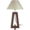 Lampes de bureau Tosel Lampe de chevet colonne bois wangu&eacute; et cr&egrave;me Marron Unique. . Maison & D&eacute;co > Lampes de bureau.