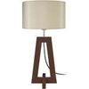 Lampes de bureau Tosel Lampe de chevet colonne bois wangu&eacute; et cr&egrave;me Marron Unique. . Maison & D&eacute;co > Lampes de bureau.
