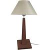 Lampes de bureau Tosel Lampe a poser droit bois wangu&eacute; et cr&egrave;me Marron Unique. . Maison & D&eacute;co > Lampes de bureau.