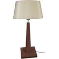 Luminaire sur Grenoble : Lampes de bureau Tosel Lampe a poser droit bois wangu&eacute; et cr&egrave;me Marron Unique. . Maison & D&eacute;co > Lampes de bureau.