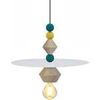 Lustres, suspensions et plafonniers Tosel Suspension cylindrique bois blanc et multicolore Blanc Unique. . Maison & D&eacute;co > Lustres, suspensions et plafonniers.