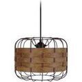 Luminaire sur Grenoble : Lustres, suspensions et plafonniers Tosel Suspension cylindrique m&eacute;tal marron et bois sucupira Marron Unique. . Maison & D&eacute;co > Lustres, suspensions et plafonniers.