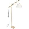 Lampadaires Tosel lampadaire liseuse articul&eacute; bois naturel et blanc Beige Unique. . Maison & D&eacute;co > Lampadaires.