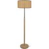 Lampadaires Tosel Lampadaire droit bois naturel et cr&egrave;me paille Beige Unique. . Maison & D&eacute;co > Lampadaires.