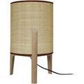 Luminaire sur Grenoble : Lampes de bureau Tosel Lampe a poser cylindrique bois naturel et paille tress&eacute; Beige Unique. . Maison & D&eacute;co > Lampes de bureau.