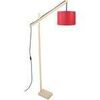 Lampadaires Tosel lampadaire liseuse articul&eacute; bois naturel et rouge Beige Unique. . Maison & D&eacute;co > Lampadaires.