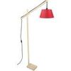 Lampadaires Tosel lampadaire liseuse articul&eacute; bois naturel et rouge Beige Unique. . Maison & D&eacute;co > Lampadaires.