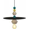 Lustres, suspensions et plafonniers Tosel Suspension cylindrique bois noir et multicolore Noir Unique. . Maison & D&eacute;co > Lustres, suspensions et plafonniers.