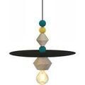 Luminaire sur Grenoble : Lustres, suspensions et plafonniers Tosel Suspension cylindrique bois noir et multicolore Noir Unique. . Maison & D&eacute;co > Lustres, suspensions et plafonniers.