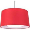 Luminaire sur Grenoble : Lustres, suspensions et plafonniers Tosel Suspension cylindrique tissu rouge et transparent Rouge Unique. . Maison & D&eacute;co > Lustres, suspensions et plafonniers.