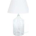 Lampes de bureau Tosel Lampe de chevet bouteille verre transparent et blanc Unique. . Maison & D&eacute;co > Lampes de bureau.