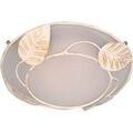 Lustres, suspensions et plafonniers Tosel Plafonnier ronde m&eacute;tal blanc d'ivoire et or Blanc Unique. . Maison & D&eacute;co > Lustres, suspensions et plafonniers. Grenoble