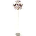 Lampadaires Tosel Lampadaire droit m&eacute;tal blanc or et multicolor Blanc Unique. . Maison & D&eacute;co > Lampadaires.