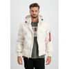Veste Alpha Industries Hooded Logo Puffer - jet stream white