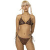 Maillots de bain Von Dutch Maillot de bain femme 2 pi&egrave;ces triangle Leopard Marron