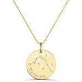 Colliers sur Grenoble : Collier Moments-Precieux.com Collier astro medaille gravee Verseau, plaque or Dor&eacute;
