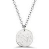 Bijoux Moments-Precieux.com Collier astro homme medaille gravee Lion, argent Argent&eacute;