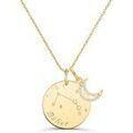 Colliers sur Grenoble : Collier Moments-Precieux.com Collier personnalise astro avec charm lune, plaque or Dor&eacute;
