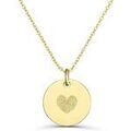 Collier Moments-Precieux.com Collier grave dessin empreinte coeur, plaque or Dor&eacute; Grenoble