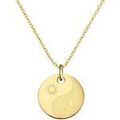 Colliers sur Grenoble : Collier Moments-Precieux.com Collier grave dessin Yin Yang, plaque or Dor&eacute;