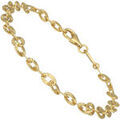 Bracelets sur Grenoble : Bracelets Orusbijoux Bracelet Argent Dor&eacute; Maillons Diamant&eacute;s Dor&eacute;