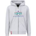 Veste Alpha Industries Basic Zip Hoodie Rainbow Refl. - pastel grey