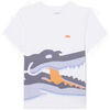 T-shirt enfant Lacoste T-shirt Enfant en Coton avec Imprim&eacute; Crocodile Aquarelle Con Blanc