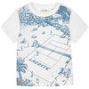 T-shirt enfant Lacoste T-Shirt enfant avec imprim&eacute; tennis blanc Blanc