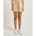 Short Gaudi Short femme en m&eacute;lange lin Beige