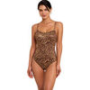 Maillots de bain Selmark Maillot de bain une pi&egrave;ce pr&eacute;form&eacute; UTOPIA Mare Marron