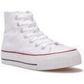 Baskets femme sur Grenoble : Baskets montantes La Modeuse Baskets, slip-on pour femme - Blanc / Rouge -