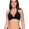 Maillots de bain Luna Splendida Haut maillot de bain triangle pliss&eacute; embo&icirc;tant BLUE SENSE Noir